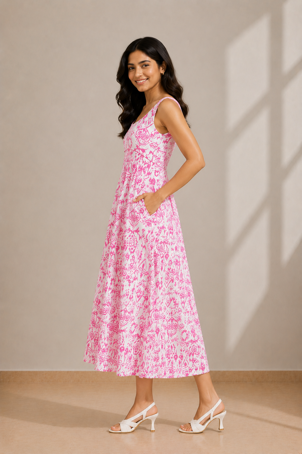Pink Pleated Dress