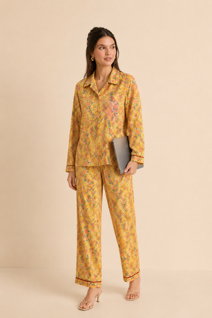 Yellow Printed Coord Set