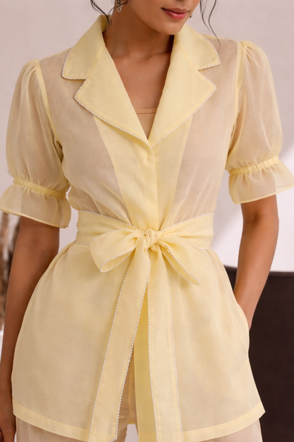 Butter Veil Organza Co-ord Set