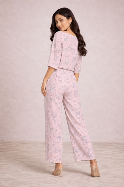 Peach Chic Boat Neck Coord