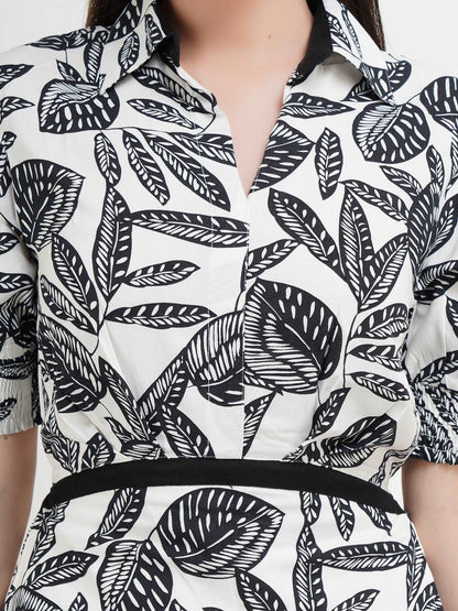 Black & white shirt dress