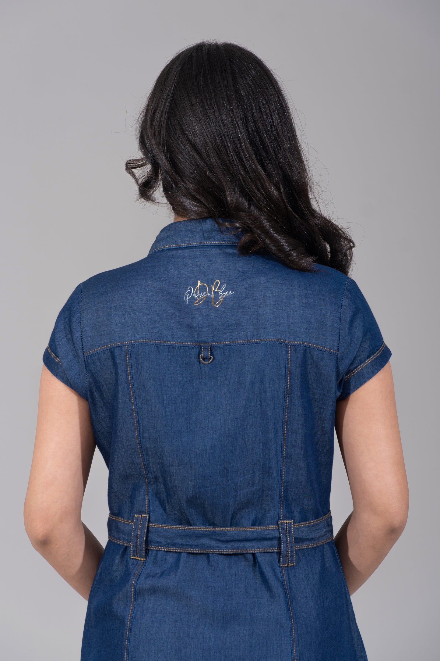 Indigo Denim Shirt Dress