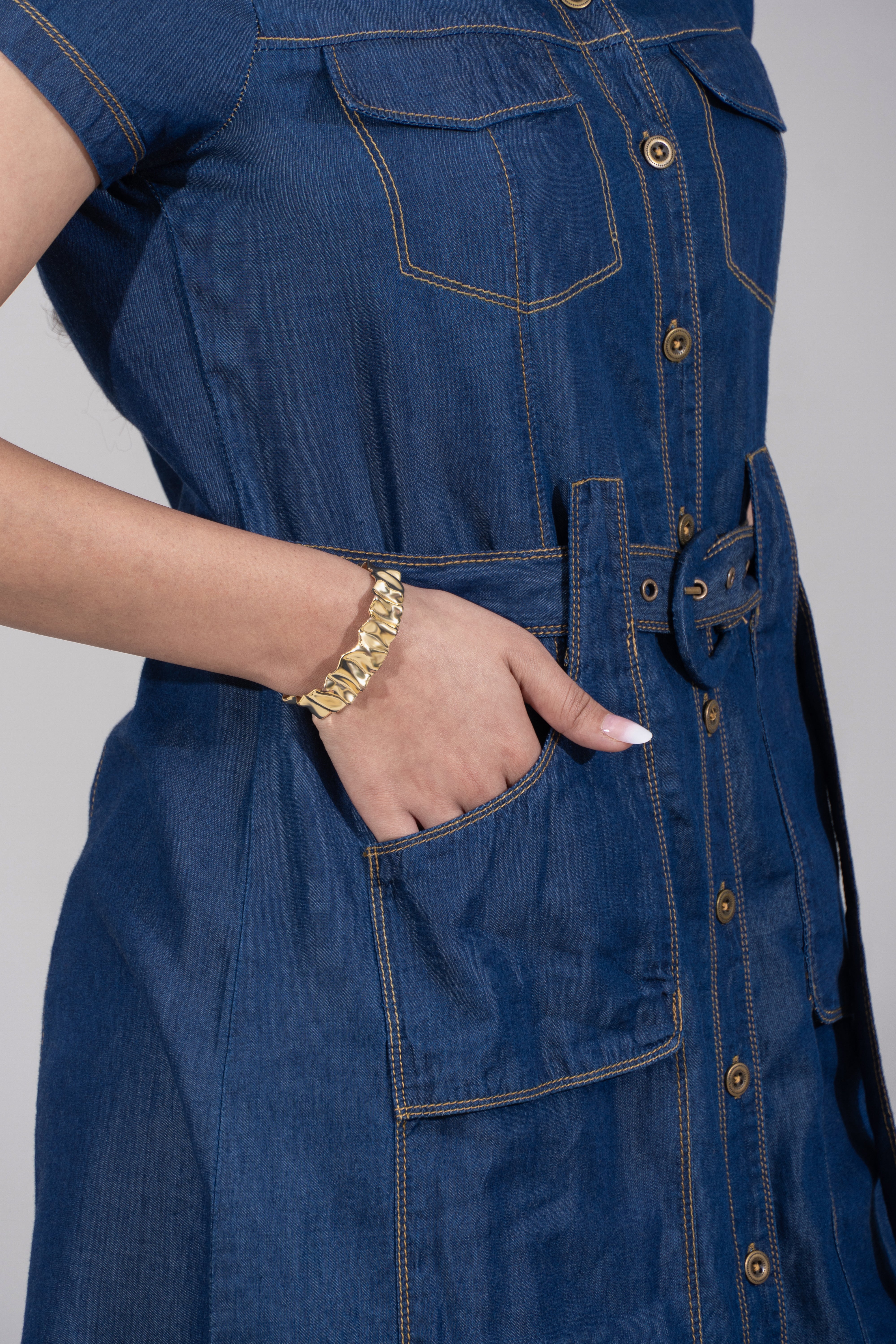 Indigo Denim Shirt Dress
