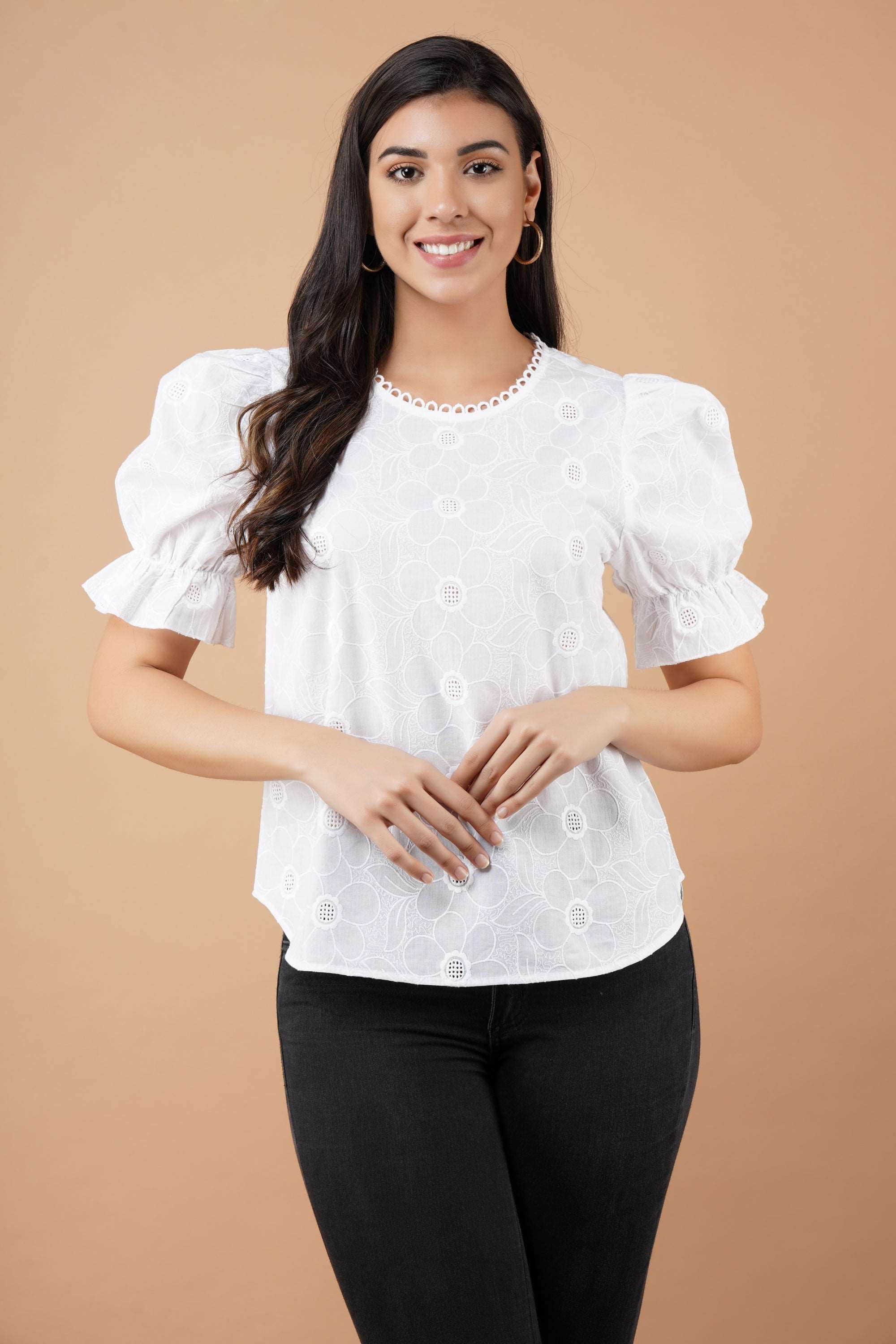 Cotton Eyelet Blouse