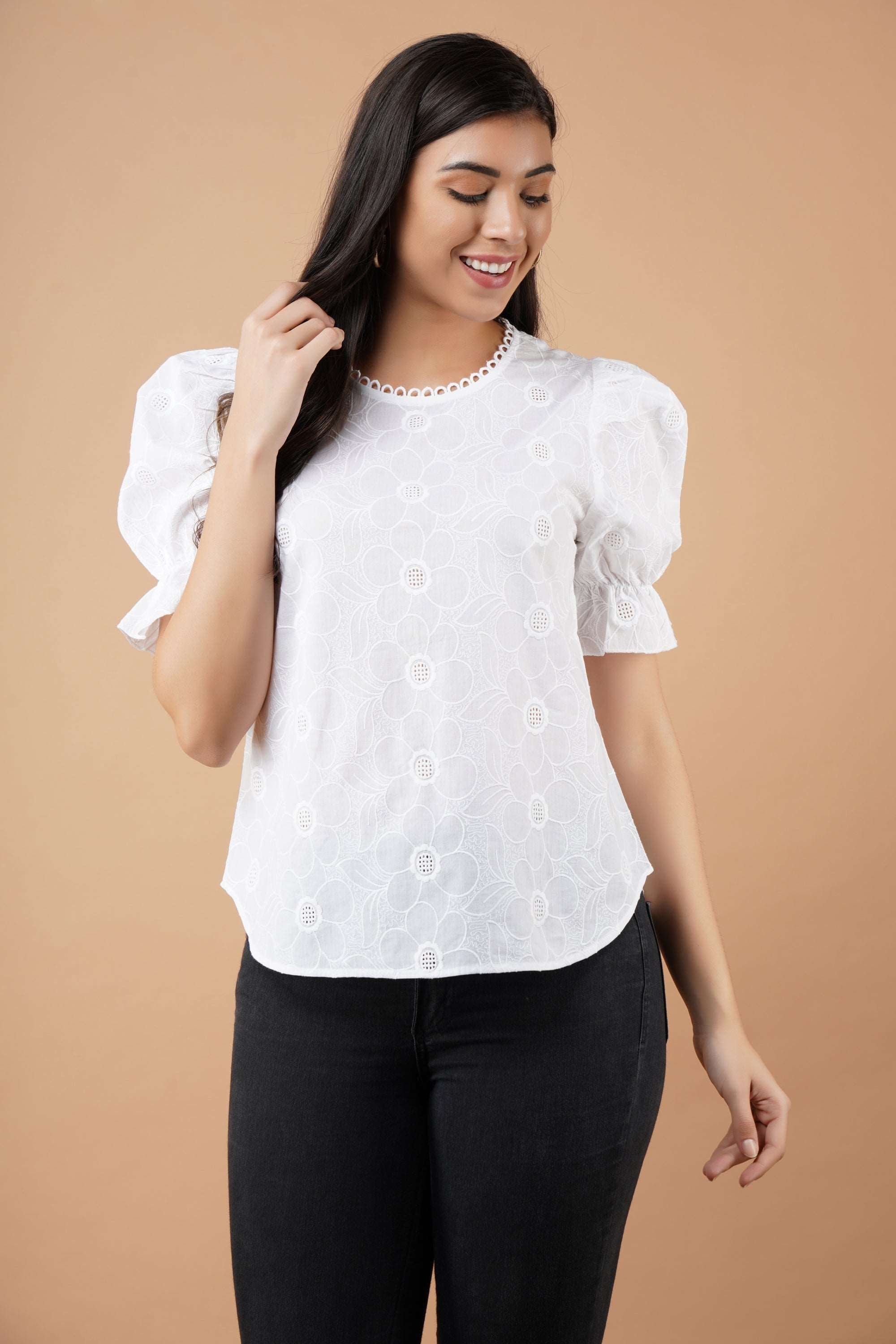 Cotton Eyelet Blouse
