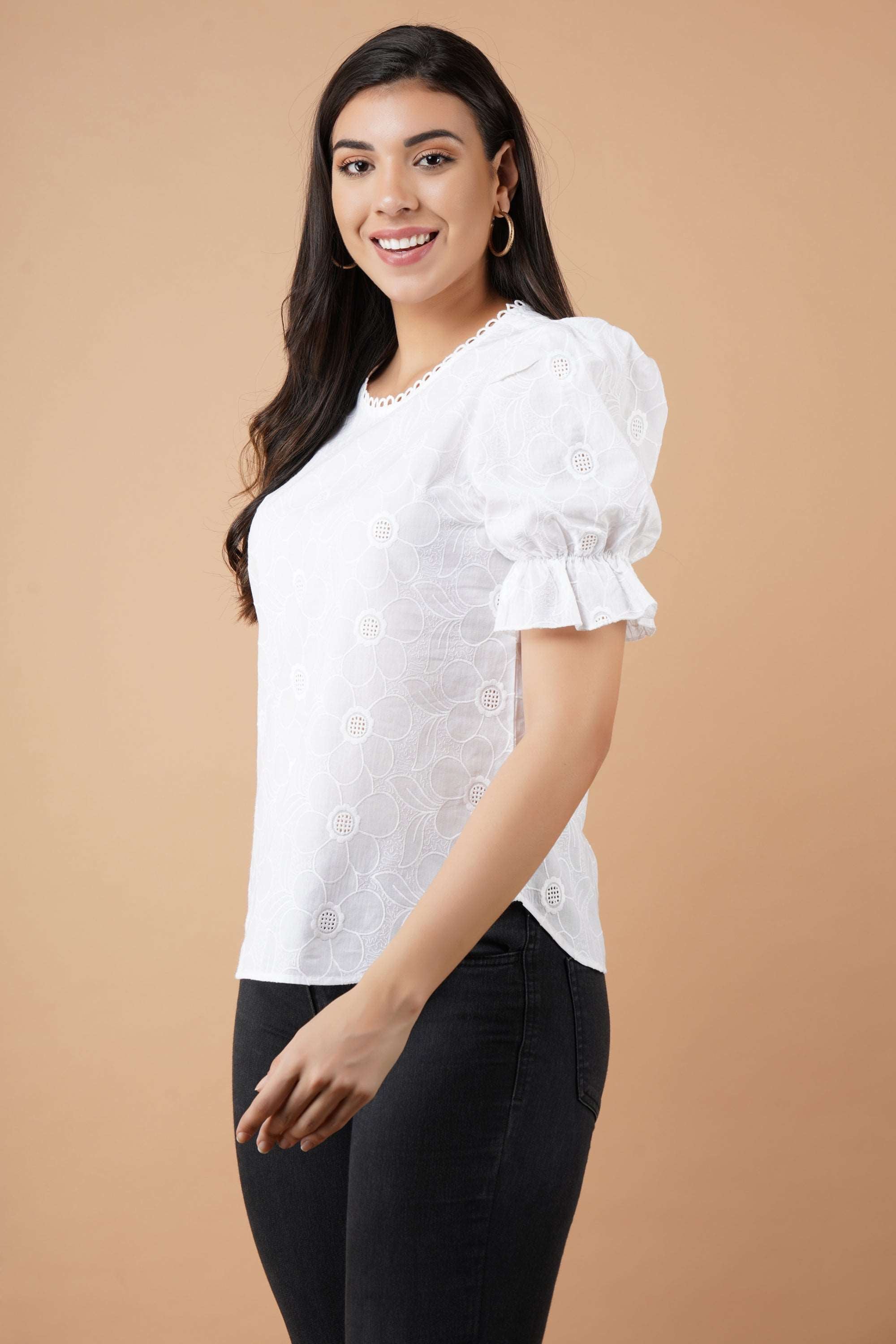 Cotton Eyelet Blouse