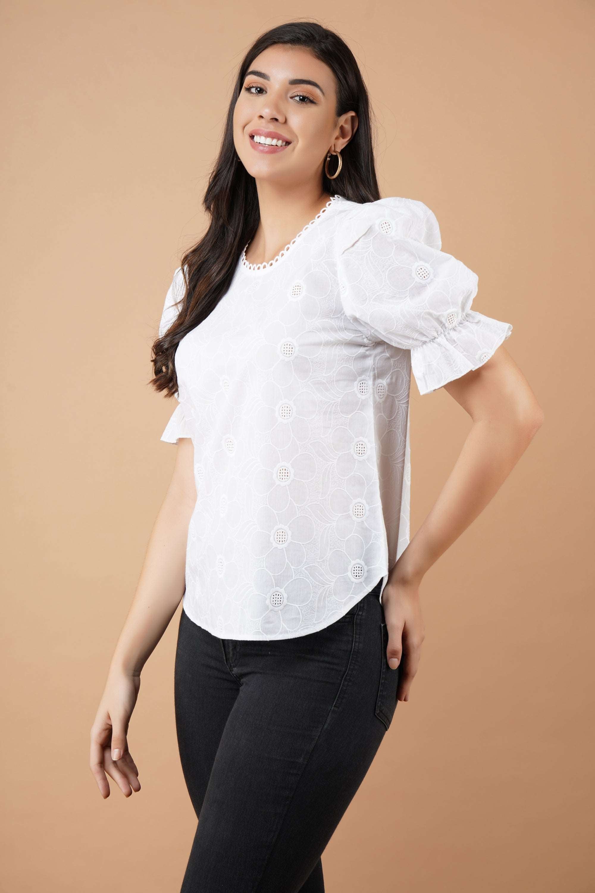 Cotton Eyelet Blouse