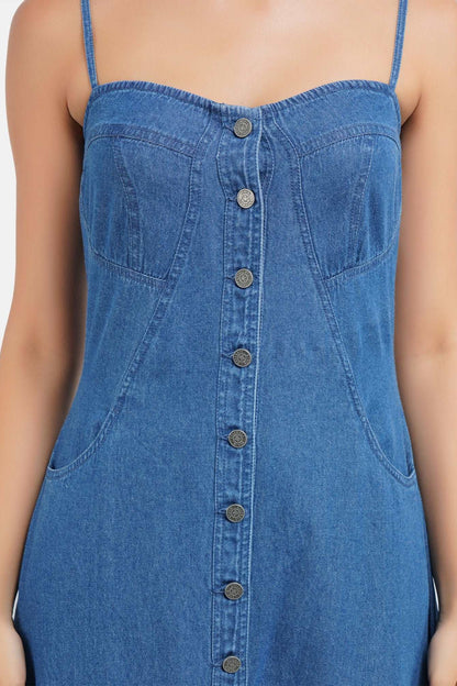 Blue Button Down Denim Dress