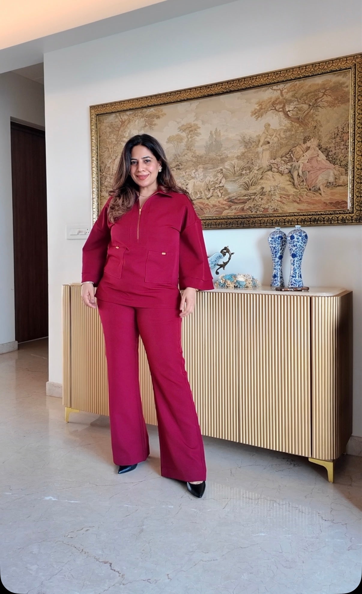 Mahira coordset cheery red