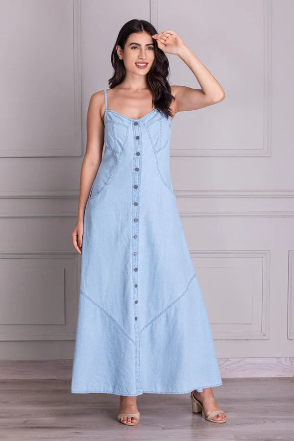 Button Down Denim Dress