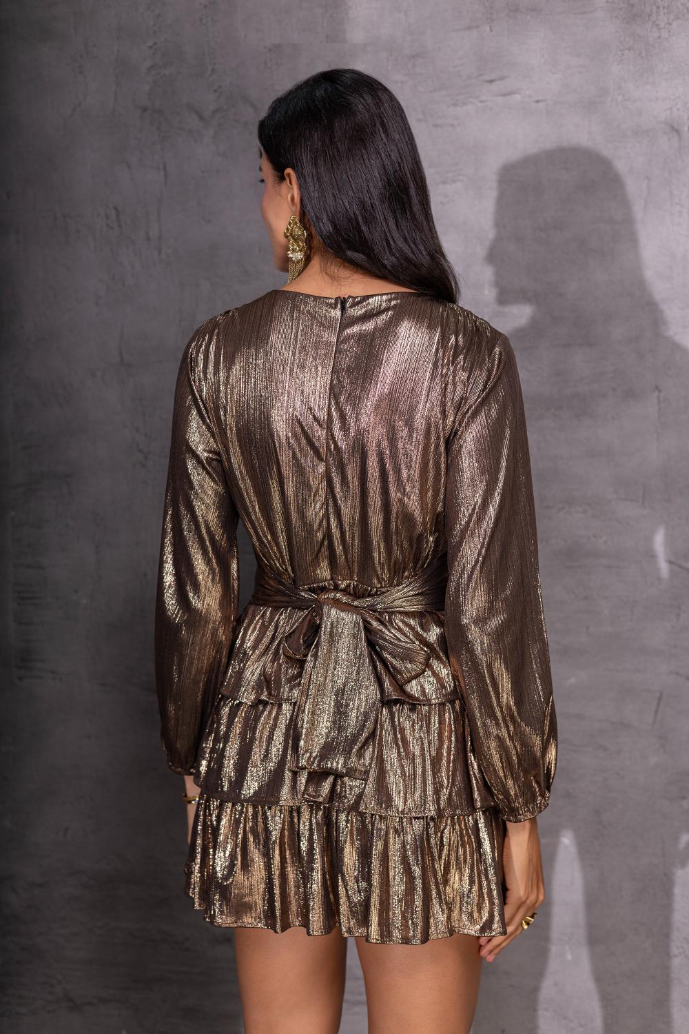 Bronze Tier Mini Dress