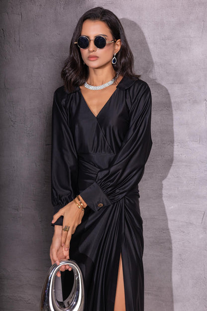 Black Eclipse Top and Knotted Skirt Coord set