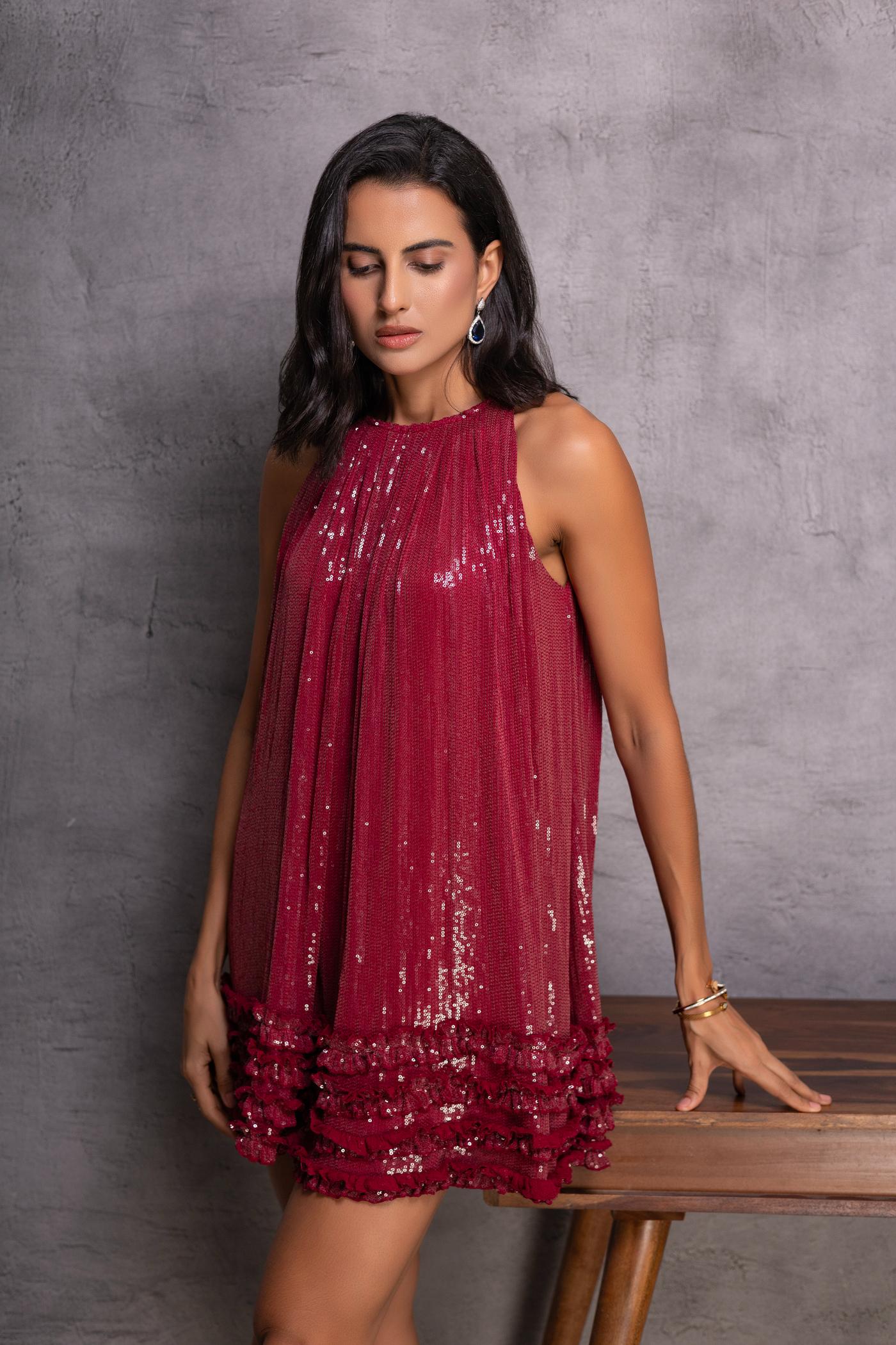 Scarlet Berry Shift Dress