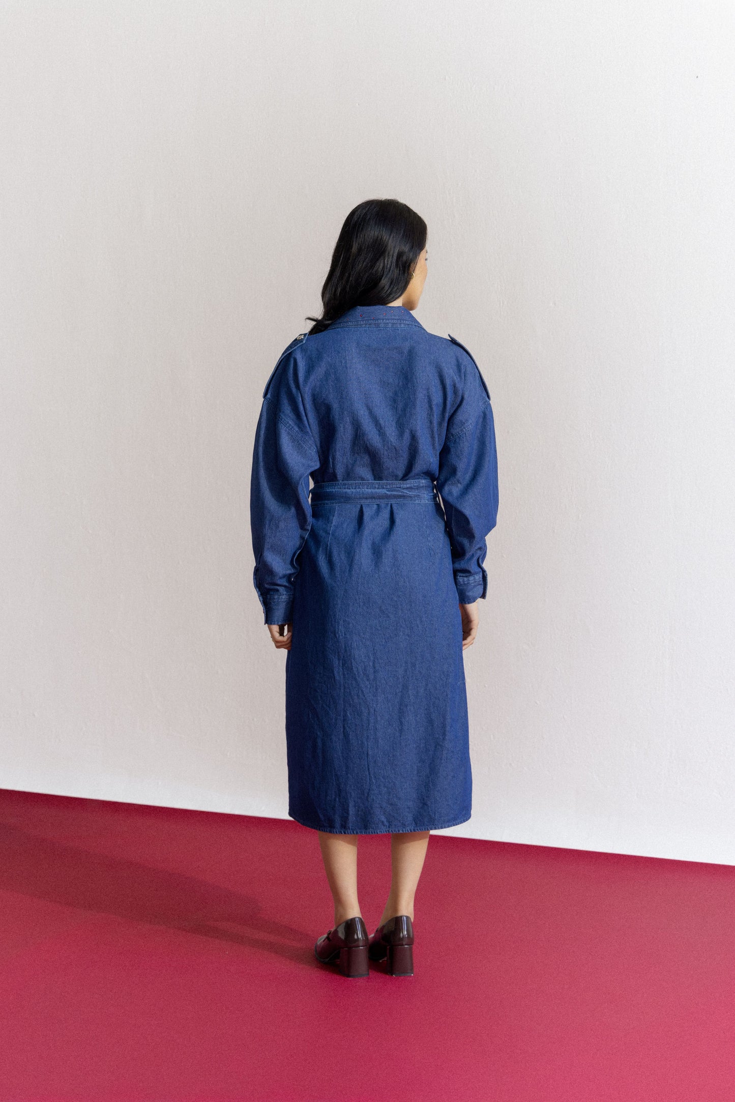 Classic Indigo Trench Coat