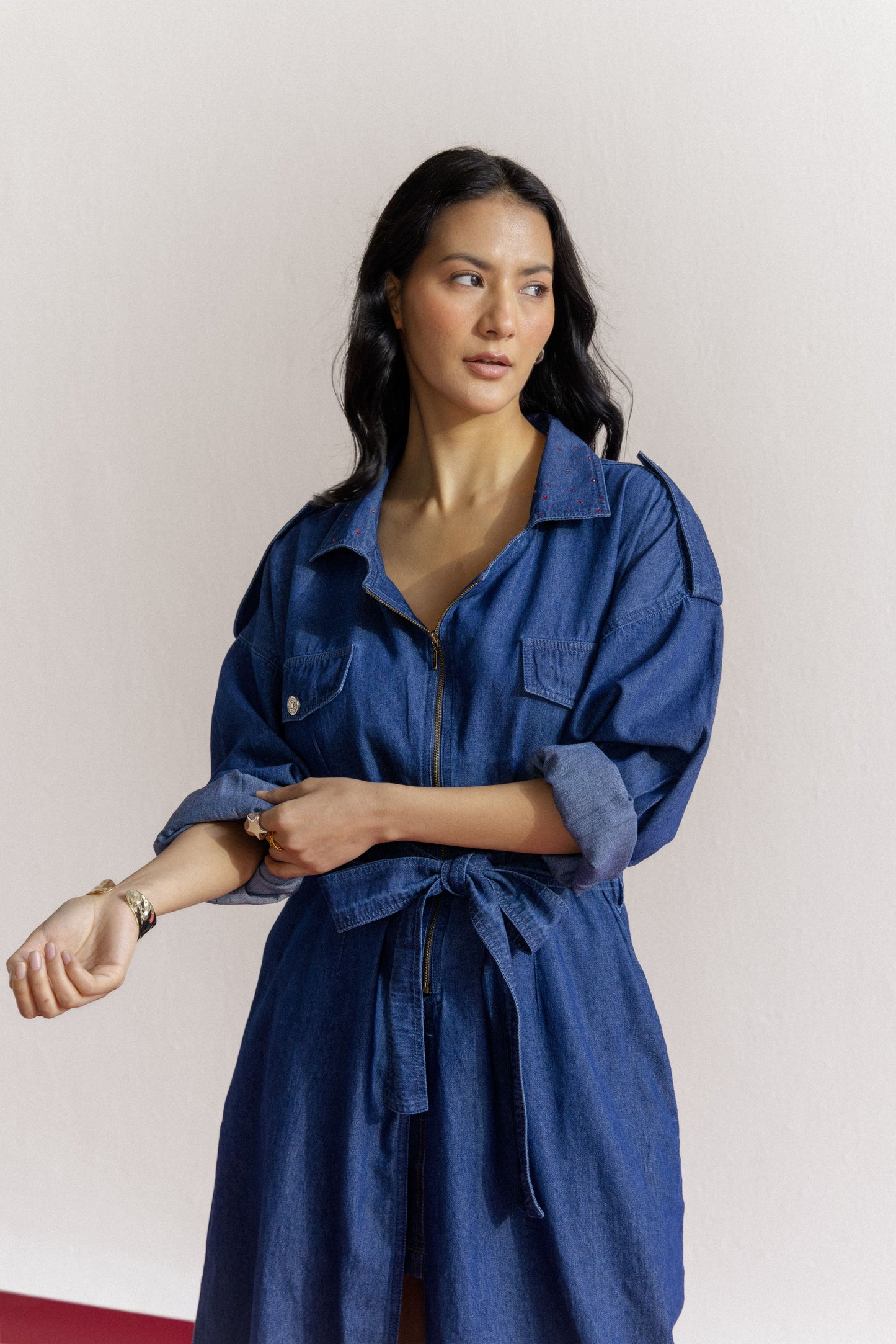 Classic Indigo Trench Coat