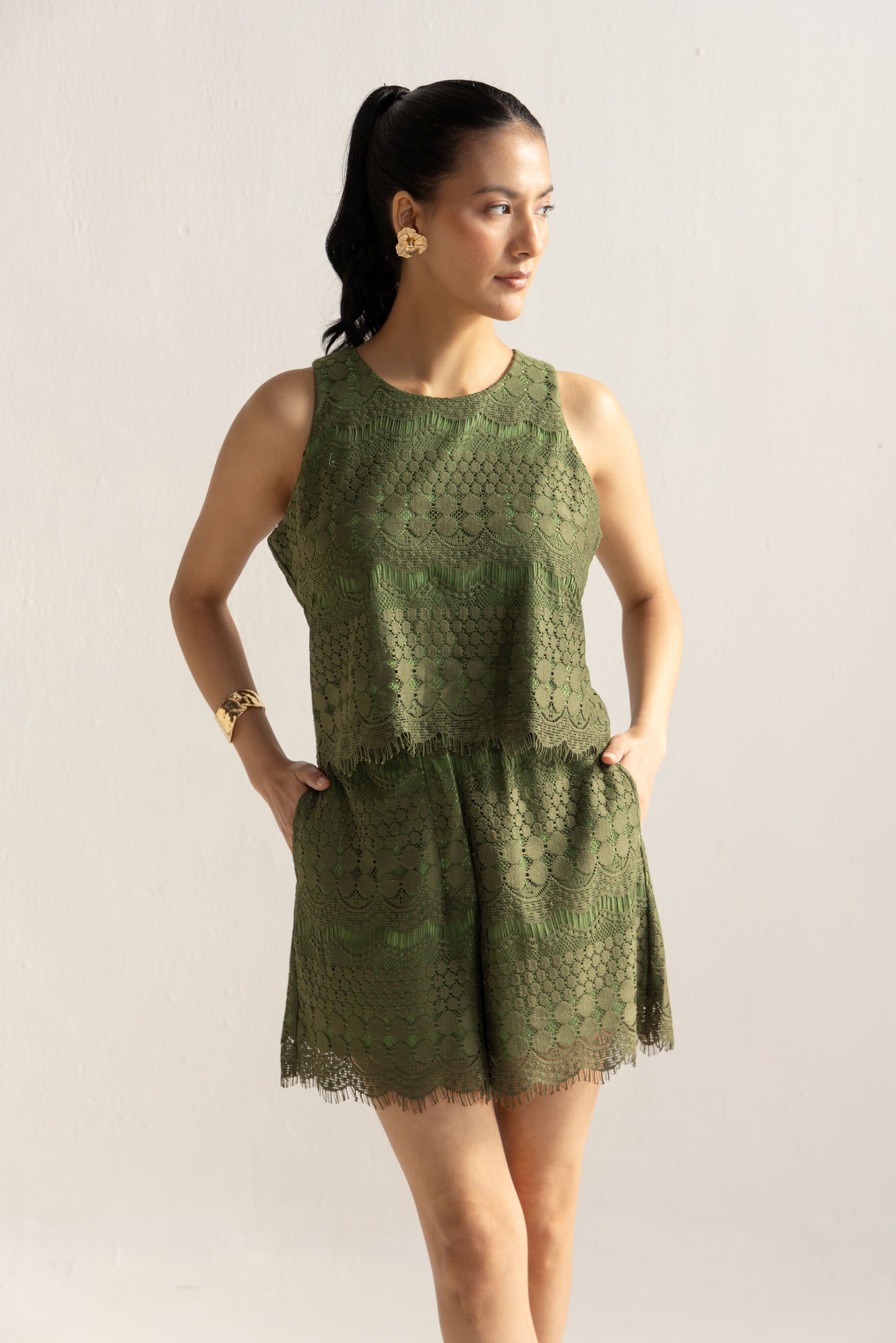 Olive Green Short & Top