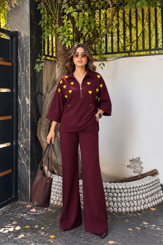 Mahira burgundy coordset 2.0