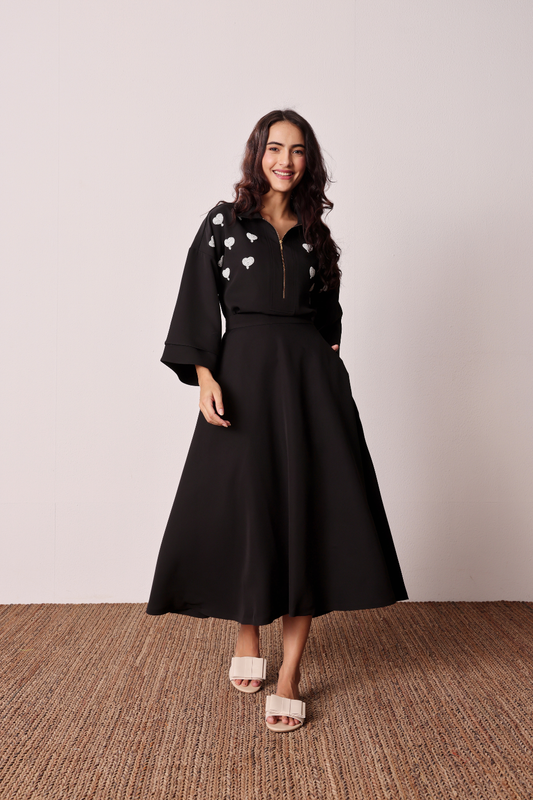 Midnight Heart Skirt Set