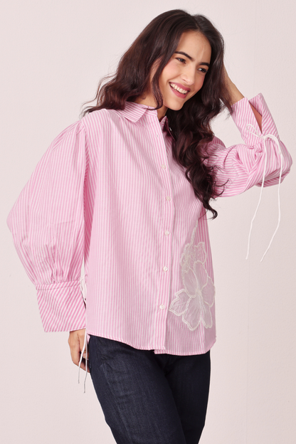 PINK STRIPE MUSE SHIRT