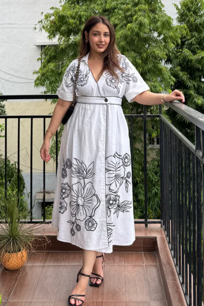 White Linen Dress
