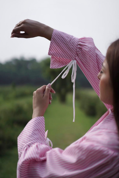 PINK STRIPE MUSE SHIRT