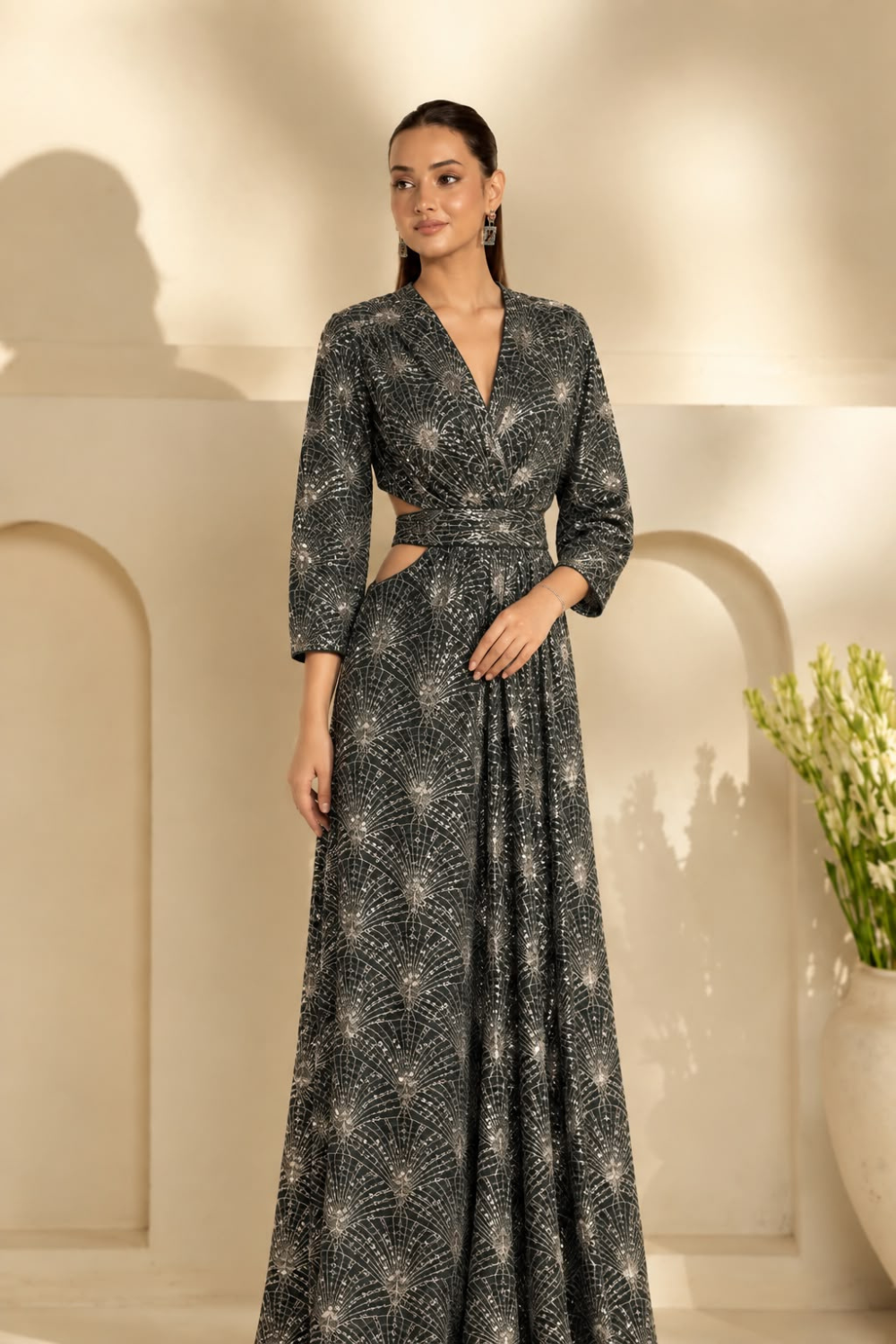 Black regal dress