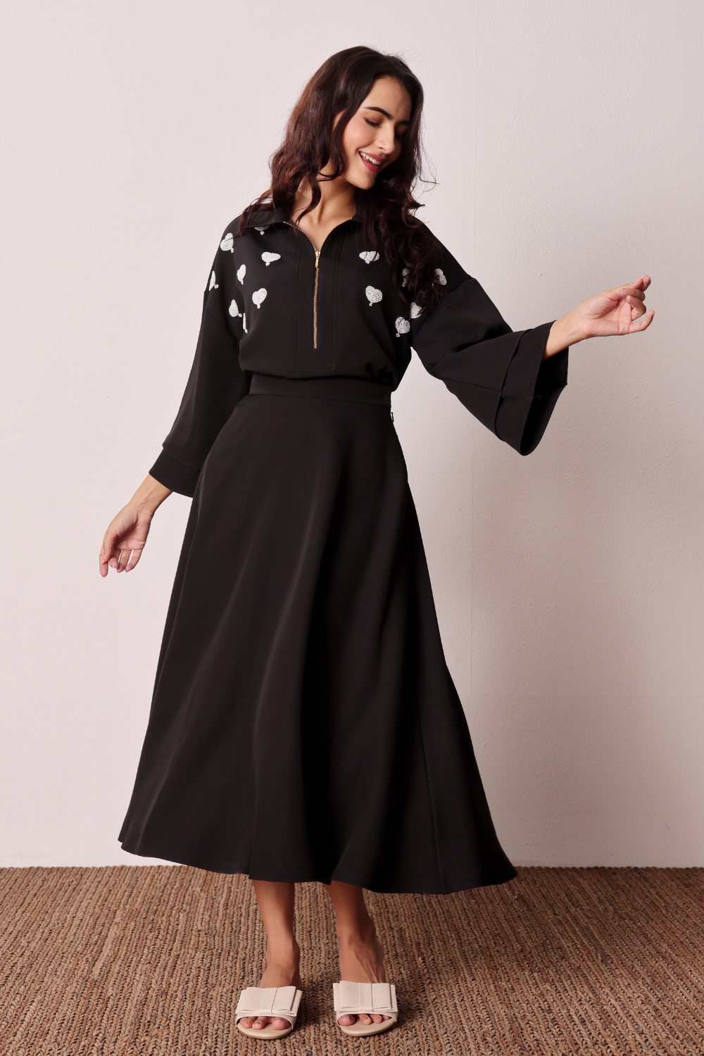 Midnight Heart Skirt Set