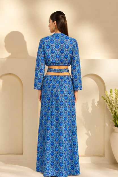 Regal shiny blue dress
