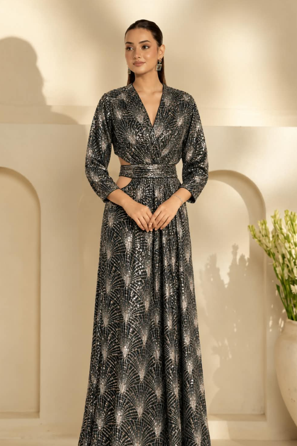 Black regal dress