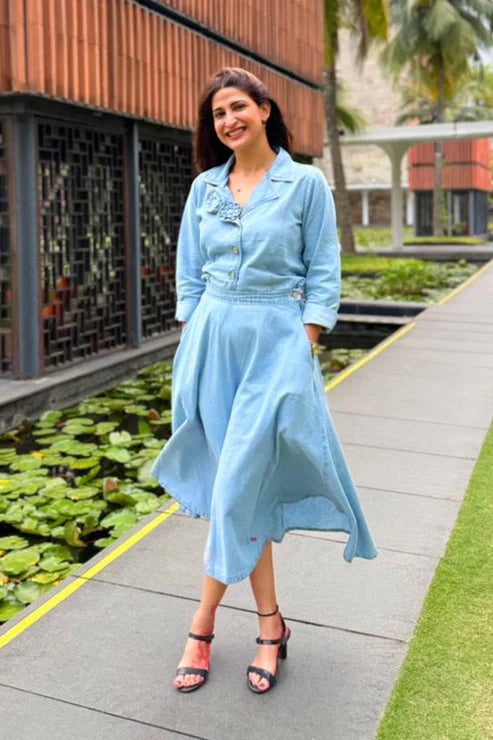 Statement Denim Top and Skirt