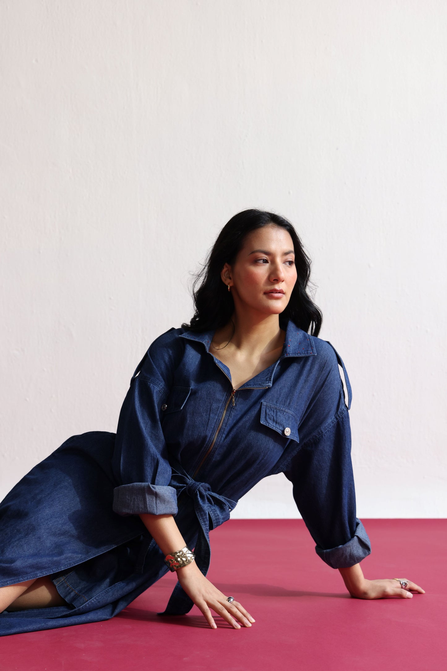Classic Indigo Trench Coat
