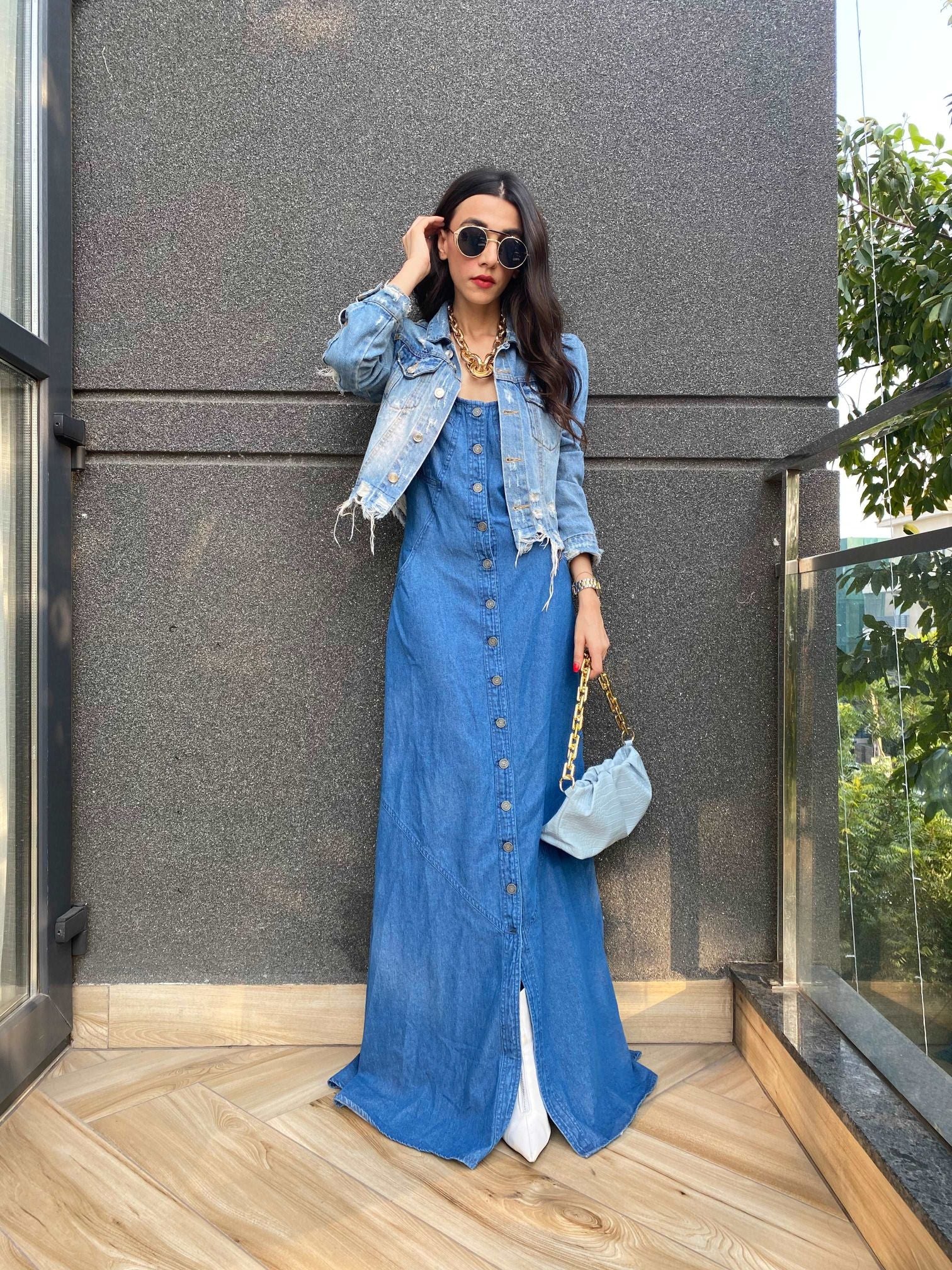 Button Down Denim Dress