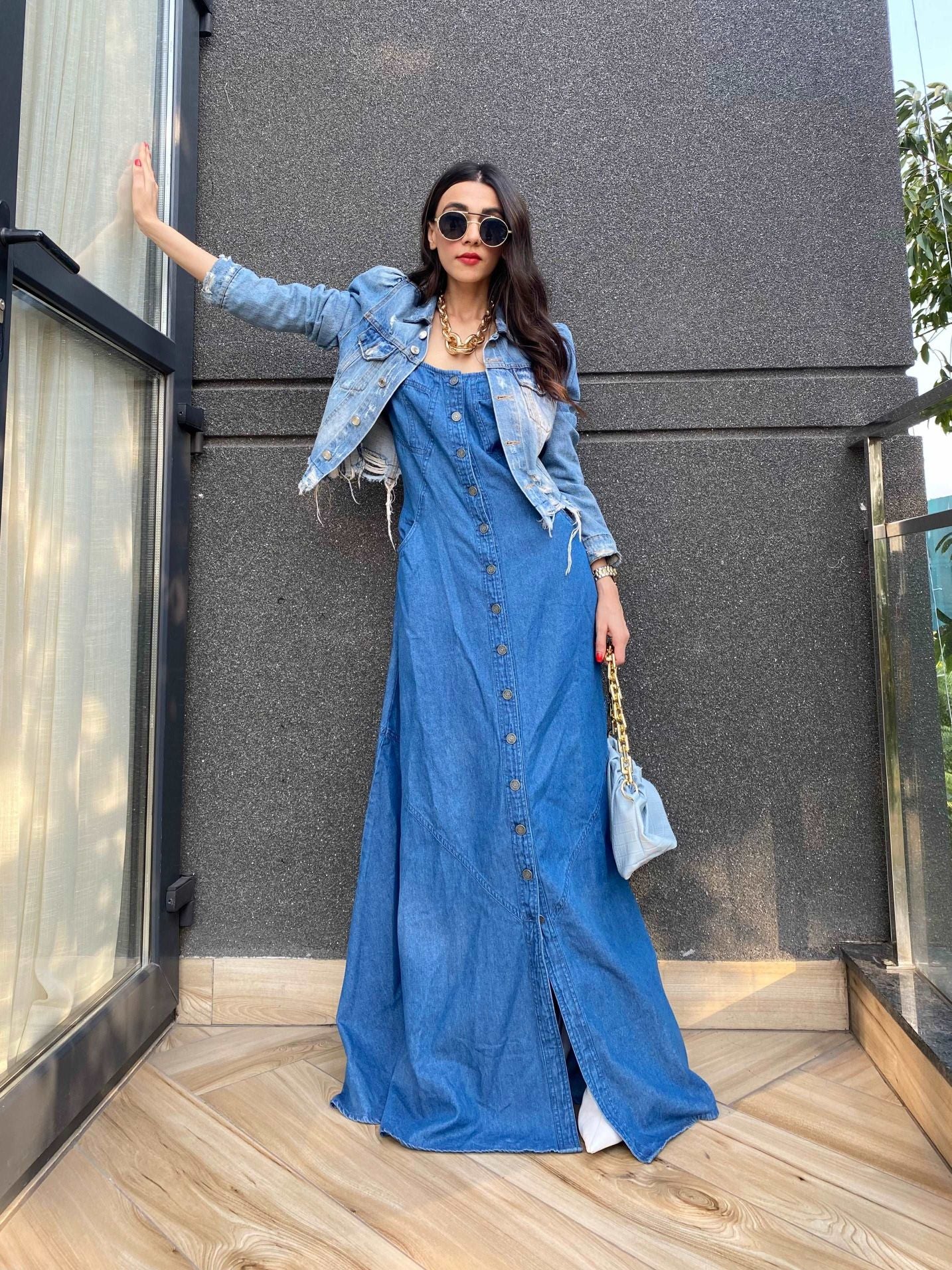 Button Down Denim Dress