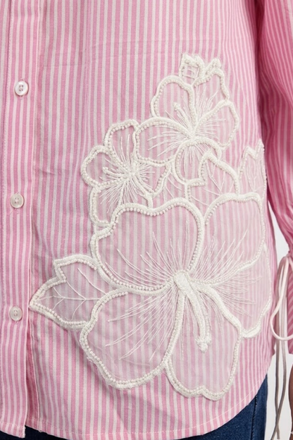 PINK STRIPE MUSE SHIRT