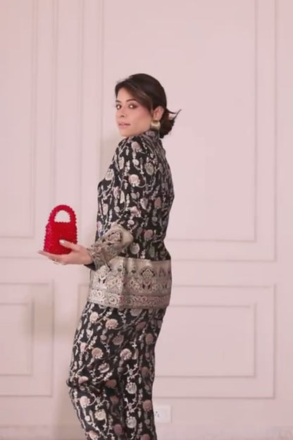 Midnight Brocade Pant Suit
