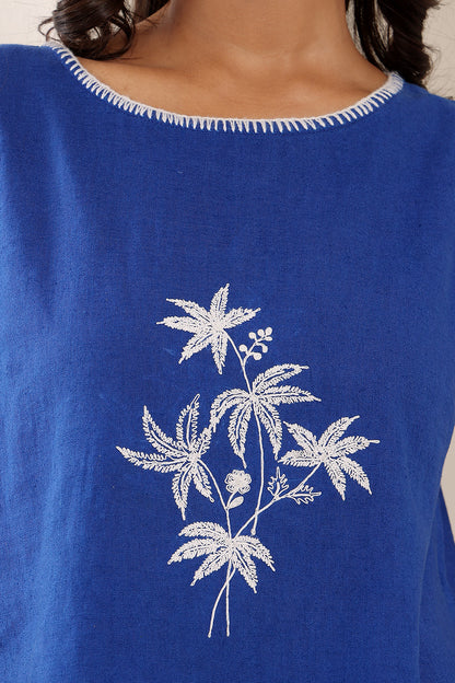 Linen Blue Top & Short Set