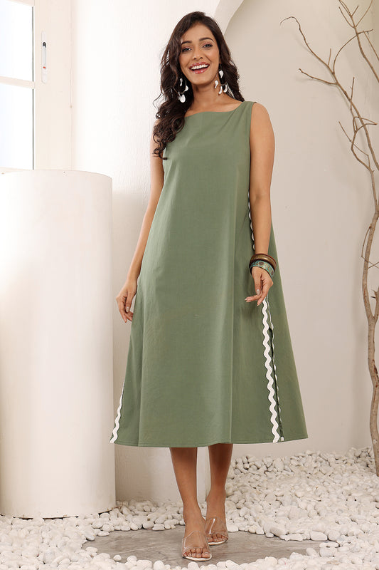 Green Poplin Tunic Dress