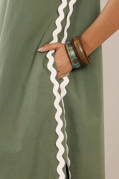 Green Poplin Tunic Dress