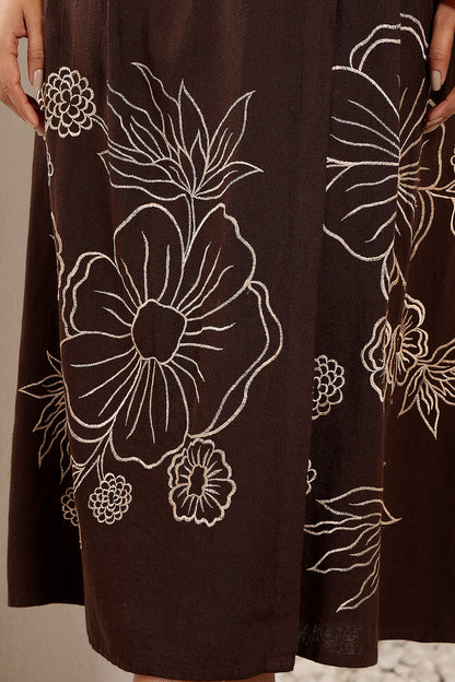 Brown Linen Dress for women