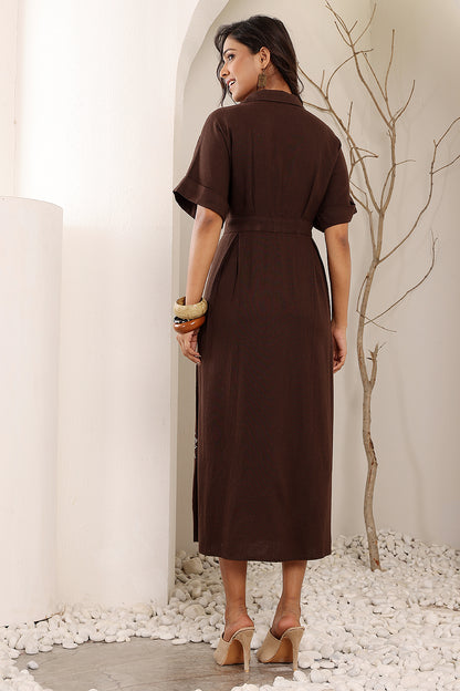 Brown Linen Dress for women