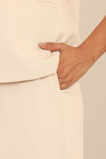 Round Neck Cream Coord
