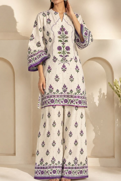 Floral purple print set