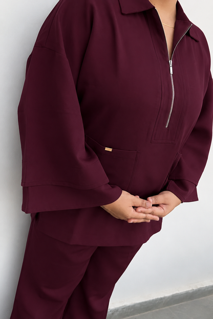 Mahira Burgundy Co-ord Set