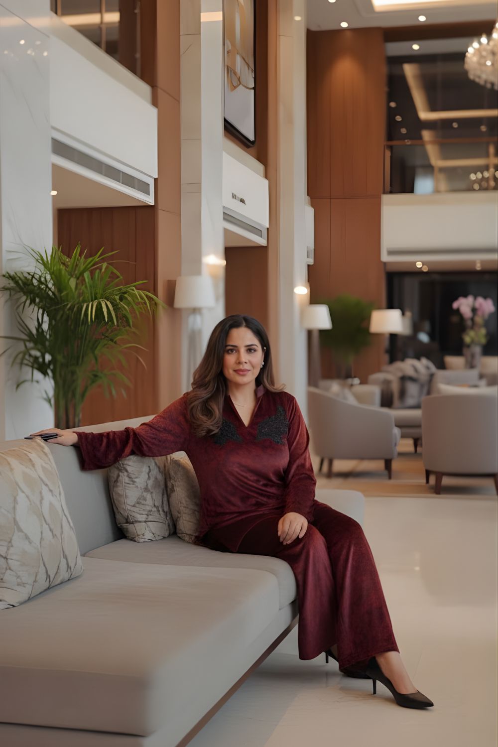 Printed velvet co-ord