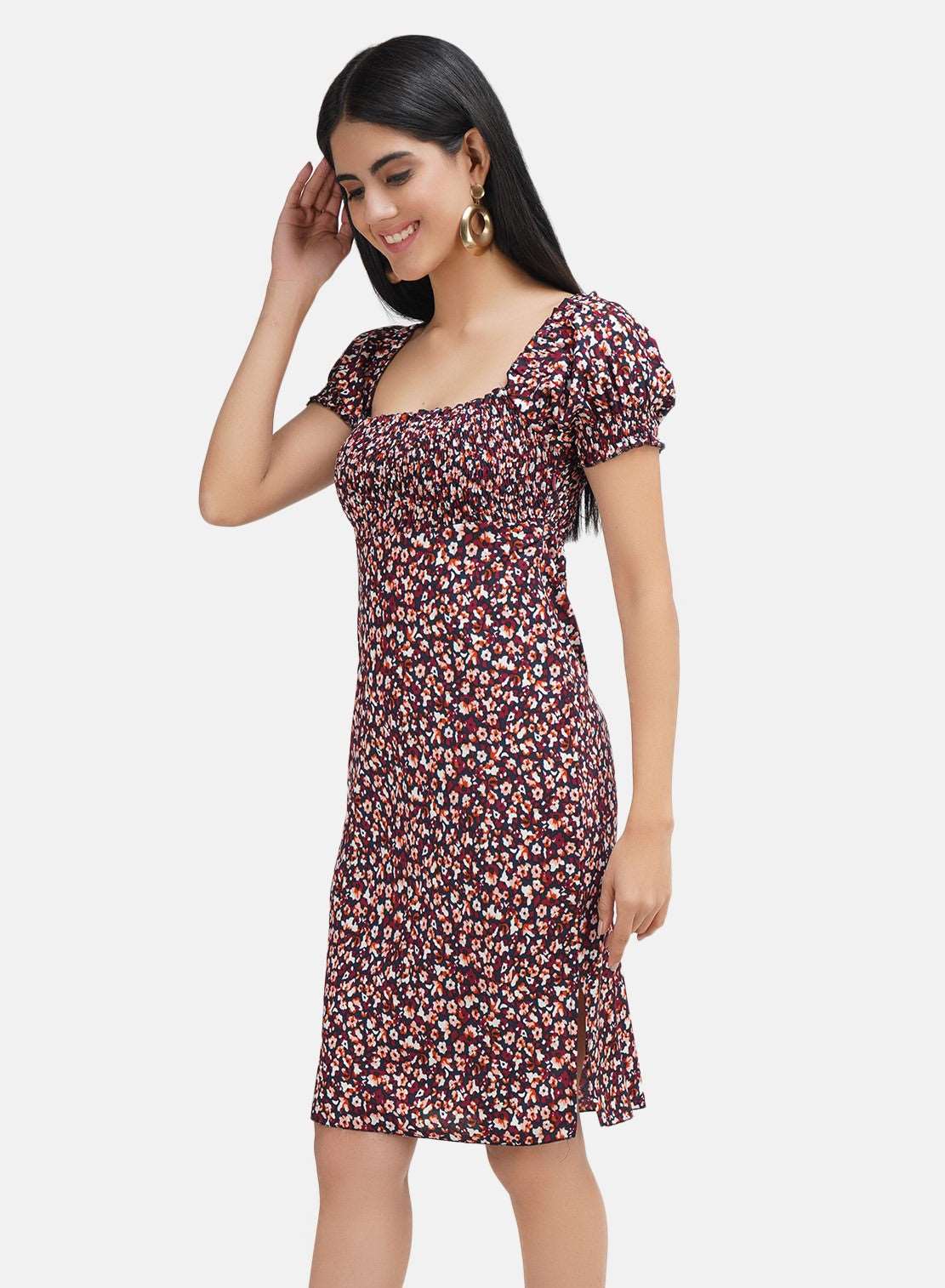 Fluff Sleeve Dress
