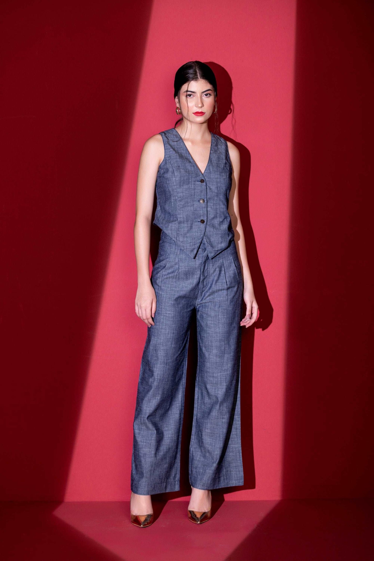 Denim Waistcoat Set